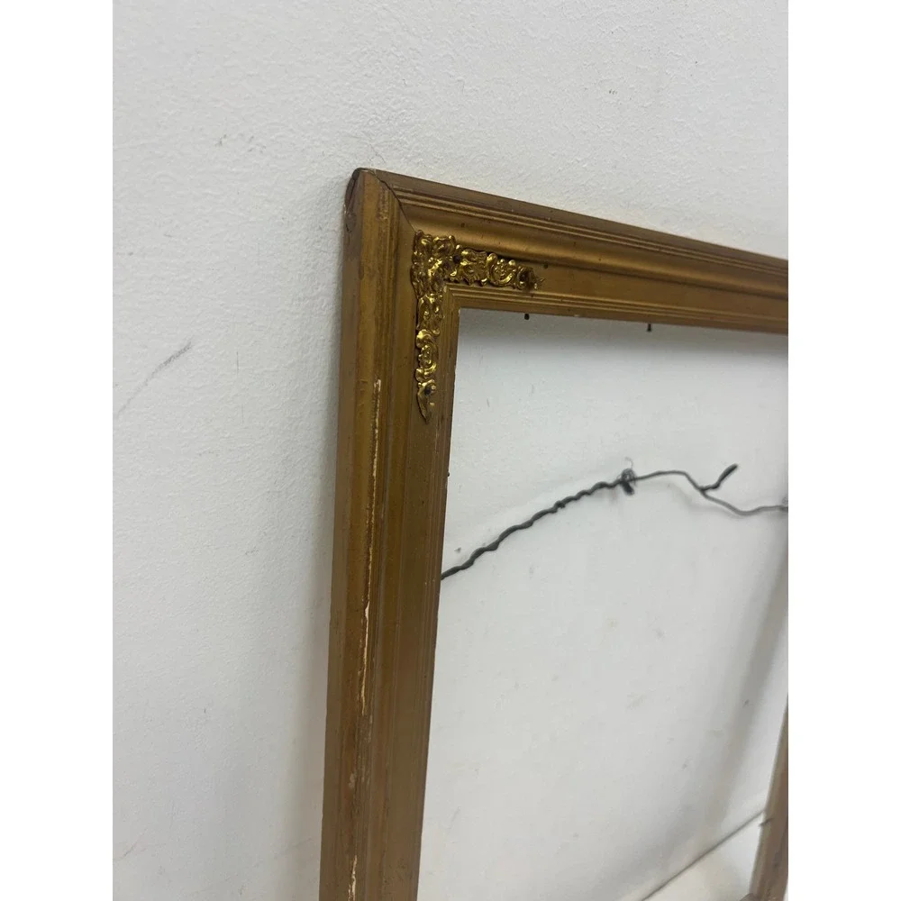 Antique Gold Gilt Picture Frame Ornate Vintage Wood Victorian Decor Fits 13x16